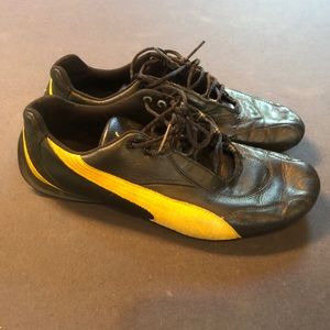 Puma driving shoes black/yellow size 9